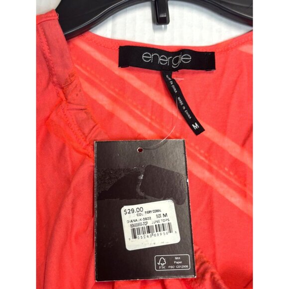 Energie Active Juniors' Diana Cowl-Neck Burnout Tank Top , Coral, - Picture 8 of 12